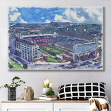 Donald W. Reynolds Razorback Stadium WaterColor Canvas Prints, Fayetteville Arkansas Watercolor, Stadium Art Gifts