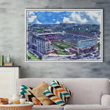 Donald W. Reynolds Razorback Stadium WaterColor Framed Canvas Prints, Stadium Art Gifts, Floating Frame