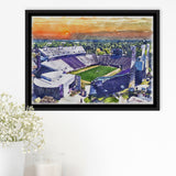 Dowdy–Ficklen Stadium WaterColor Framed Canvas Prints, Greenville North Carolina Watercolor, Stadium Art Gifts, Floating Frame