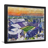 Dowdy–Ficklen Stadium WaterColor Framed Art Prints, Greenville North Carolina Watercolor, Stadium Art Gifts