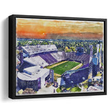 Dowdy–Ficklen Stadium WaterColor Framed Canvas Prints, Greenville North Carolina Watercolor, Stadium Art Gifts, Floating Frame
