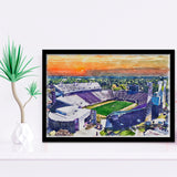 Dowdy–Ficklen Stadium WaterColor Framed Art Prints, Greenville North Carolina Watercolor, Stadium Art Gifts