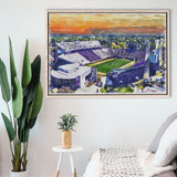 Dowdy–Ficklen Stadium WaterColor Framed Canvas Prints, Greenville North Carolina Watercolor, Stadium Art Gifts, Floating Frame