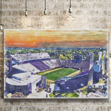 Dowdy–Ficklen Stadium WaterColor Canvas Prints, Greenville North Carolina Watercolor, Stadium Art Gifts