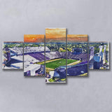 Dowdy–Ficklen Stadium WaterColor 5 Panels Mix Canvas Prints, Greenville North Carolina Watercolor, Large Stadium Canvas