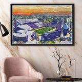 Dowdy–Ficklen Stadium WaterColor Framed Canvas Prints, Greenville North Carolina Watercolor, Stadium Art Gifts, Floating Frame