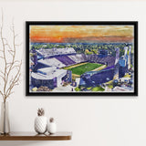 Dowdy–Ficklen Stadium WaterColor Framed Canvas Prints, Greenville North Carolina Watercolor, Stadium Art Gifts, Floating Frame
