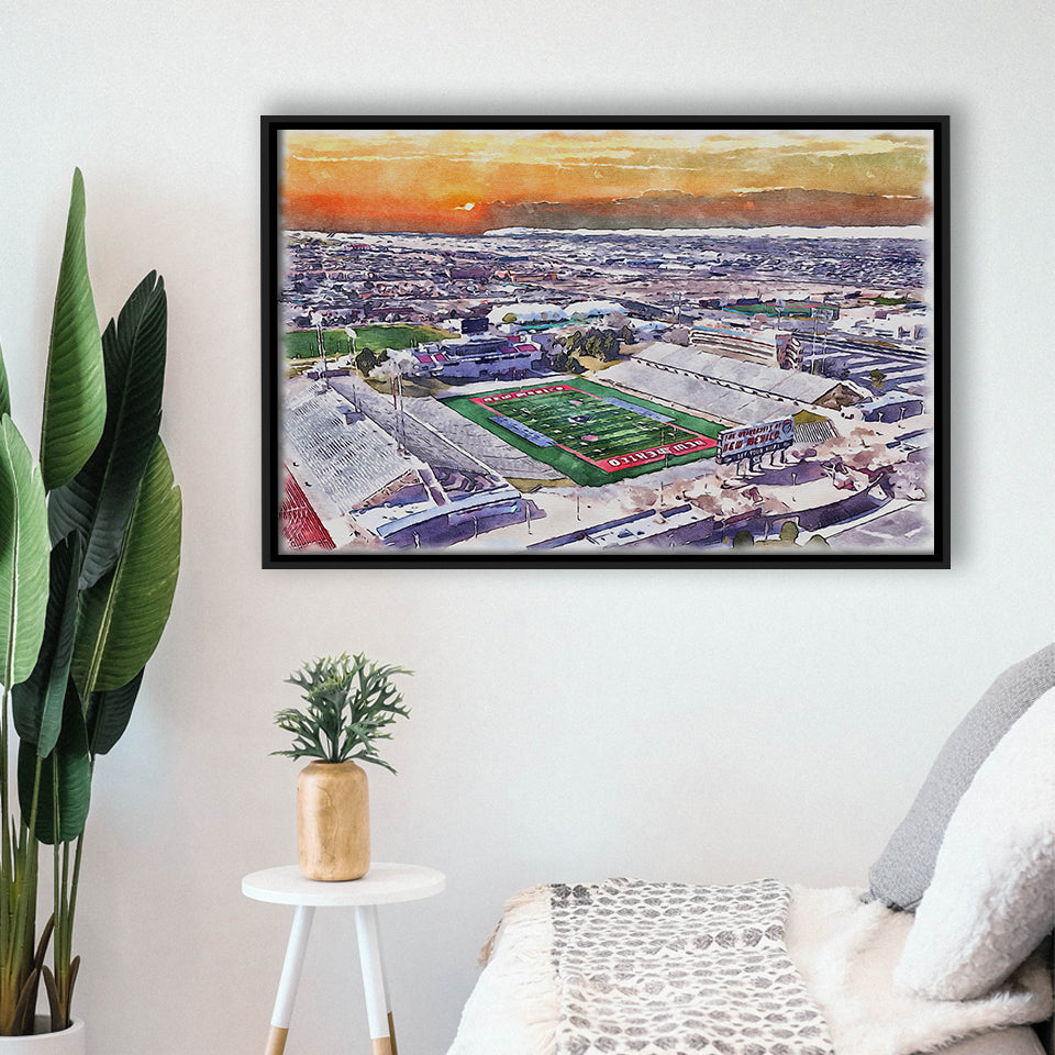 Dreamstyle Stadium, University Stadium WaterColor Framed Canvas Prints, Stadium Art Gifts, Floating Frame