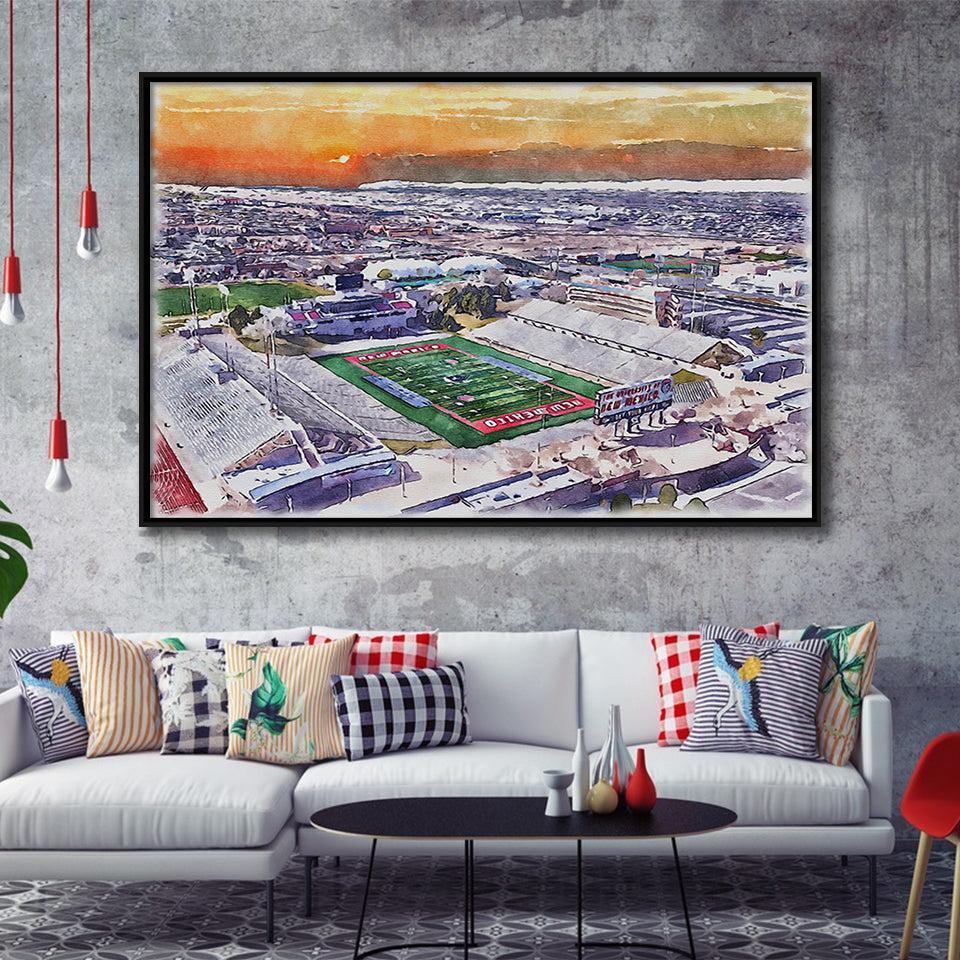 Dreamstyle Stadium, University Stadium WaterColor Framed Canvas Prints, Stadium Art Gifts, Floating Frame