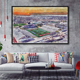 Dreamstyle Stadium, University Stadium WaterColor Framed Canvas Prints, Stadium Art Gifts, Floating Frame
