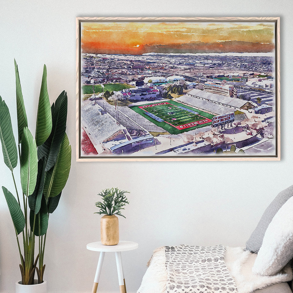 Dreamstyle Stadium, University Stadium WaterColor Framed Canvas Prints, Stadium Art Gifts, Floating Frame