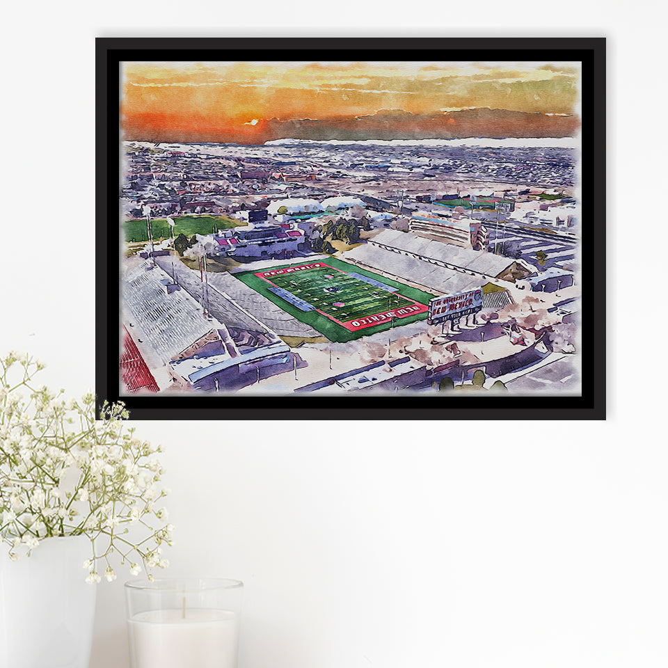 Dreamstyle Stadium, University Stadium WaterColor Framed Canvas Prints, Stadium Art Gifts, Floating Frame