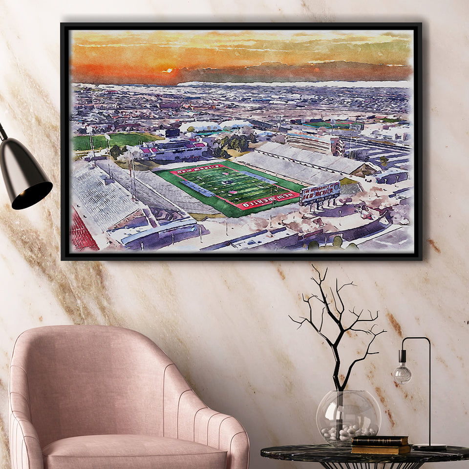 Dreamstyle Stadium, University Stadium WaterColor Framed Canvas Prints, Stadium Art Gifts, Floating Frame