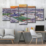 Dreamstyle Stadium WaterColor 5 Panels Mix Canvas Prints, Albuquerque New Mexico Watercolor, Large Stadium Canvas