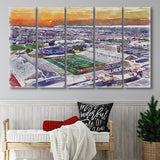 Dreamstyle Stadium, University Stadium WaterColor 5 Panels B Mixed Canvas Prints, Extra Large