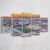 Dreamstyle Stadium WaterColor 5 Panels Mix Canvas Prints, Albuquerque New Mexico Watercolor, Large Stadium Canvas