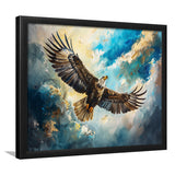 Eagle Flying In The Sky Oil Painting V1, Framed Art Print Wall Decor, Picture Framed Painting Art