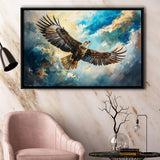 Eagle Flying In The Sky Oil Painting V1, Framed Canvas Print Wall Art Decor, Floating Frame Painting Canvas