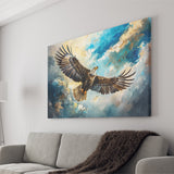 Eagle Flying In The Sky Oil Painting V1, Canvas Print Wall Art Home Decor, Painting Canvas Art Print