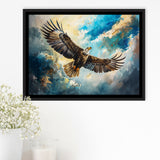 Eagle Flying In The Sky Oil Painting V1, Framed Canvas Print Wall Art Decor, Floating Frame Painting Canvas