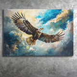 Eagle Flying In The Sky Oil Painting V1, Canvas Print Wall Art Home Decor, Painting Canvas Art Print