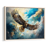 Eagle Flying In The Sky Oil Painting V1, Framed Canvas Print Wall Art Decor, Floating Frame Painting Canvas