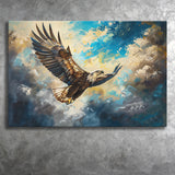 Eagle Flying In The Sky Oil Painting V3, Canvas Print Wall Art Home Decor, Painting Canvas Art Print