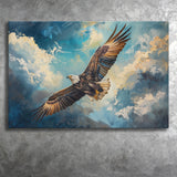 Eagle Flying In The Sky Oil Painting  V2, Canvas Print Wall Art Home Decor, Painting Canvas Art Print