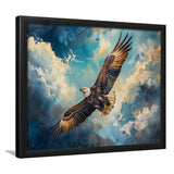 Eagle Flying In The Sky Oil Painting  V2, Framed Art Print Wall Decor, Picture Framed Painting Art