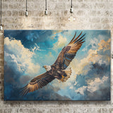 Eagle Flying In The Sky Oil Painting  V2, Canvas Print Wall Art Home Decor, Painting Canvas Art Print