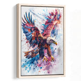 Eagle Spread Its Wings In The Sky Watercolor, Framed Canvas Prints Wall Art Decor, Floating Frame