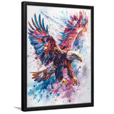 Eagle Spread Its Wings In The Sky Watercolor, Framed Art Prints Wall Art Decor, Framed Picture Print