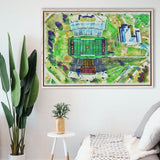 Eddie Robinson Stadium WaterColor Framed Canvas Prints, Grambling Louisiana Watercolor, Stadium Art Gifts, Floating Frame
