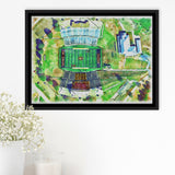 Eddie Robinson Stadium WaterColor Framed Canvas Prints, Grambling Louisiana Watercolor, Stadium Art Gifts, Floating Frame