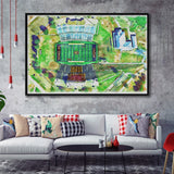 Eddie Robinson Stadium WaterColor Framed Canvas Prints, Grambling Louisiana Watercolor, Stadium Art Gifts, Floating Frame