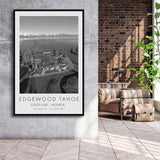 Edgewood Tahoe Golf Course Resort - Stateline, Nevada, Golf Art Print, Floating Frame, Framed Canvas Print Wall Art