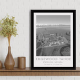 Edgewood Tahoe Golf Course Resort - Stateline, Nevada, Golf Art Print, Floating Frame, Framed Canvas Print Wall Art