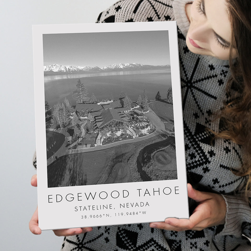 Edgewood Tahoe Golf Course Resort - Stateline, Nevada, Golf Art Print, Gift for him, Canvas Print Wall Art