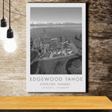 Edgewood Tahoe Golf Course Resort - Stateline, Nevada, Golf Art Print, Gift for him, Canvas Print Wall Art