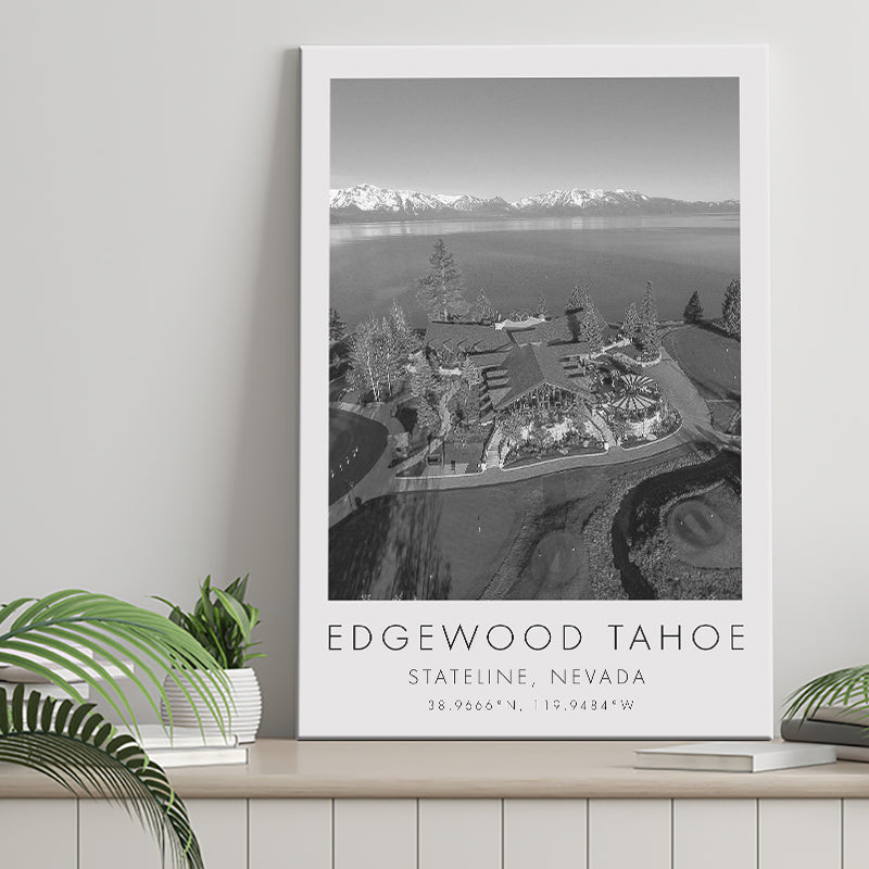 Edgewood Tahoe Golf Course Resort - Stateline, Nevada, Golf Art Print, Gift for him, Canvas Print Wall Art