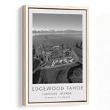 Edgewood Tahoe Golf Course Resort - Stateline, Nevada, Golf Art Print, Floating Frame, Framed Canvas Print Wall Art