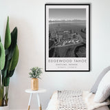 Edgewood Tahoe Golf Course Resort - Stateline, Nevada, Golf Art Print, Floating Frame, Framed Canvas Print Wall Art