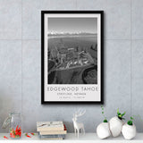 Edgewood Tahoe Golf Course Resort - Stateline, Nevada, Golf Art Print, Floating Frame, Framed Canvas Print Wall Art