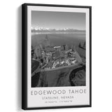 Edgewood Tahoe Golf Course Resort - Stateline, Nevada, Golf Art Print, Floating Frame, Framed Canvas Print Wall Art