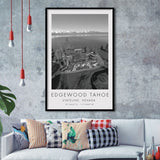 Edgewood Tahoe Golf Course Resort - Stateline, Nevada, Golf Art, Gift for him, Framed Art Print Wall Decor