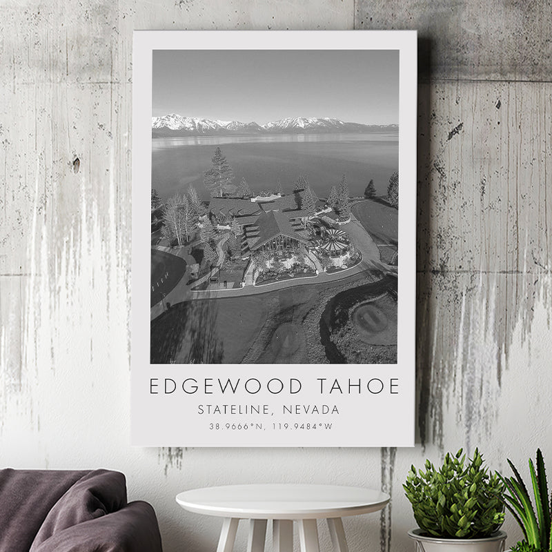 Edgewood Tahoe Golf Course Resort - Stateline, Nevada, Golf Art Print, Gift for him, Canvas Print Wall Art