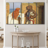 Edmund Blair Leighton Canvas Wall Art,The Shadow Fine Art Print, Extra Large Multi 5 Panel Canvas Print Wall Art Decor