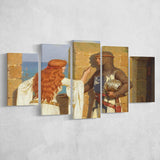 Edmund Blair Leighton Canvas Wall Art,The Shadow Fine Art Print, Multi Panel Canvas Print Wall Art Decor, 5 Mixed Panel