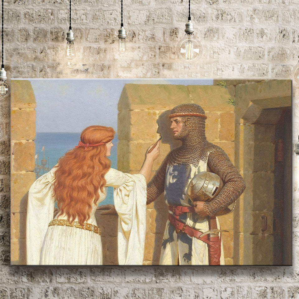 Edmund Blair Leighton Canvas Wall Art,The Shadow Fine Art Print, Canvas Print Wall Art Decor, Landscape Art Print