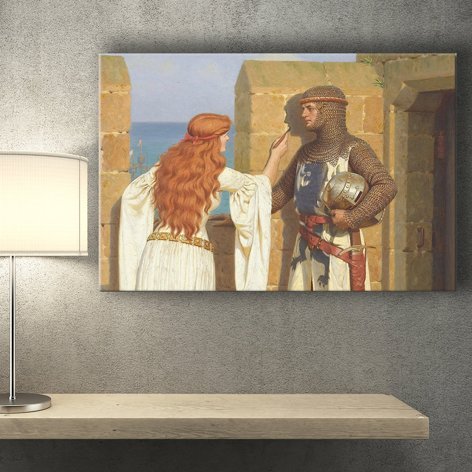 Edmund Blair Leighton Canvas Wall Art,The Shadow Fine Art Print, Canvas Print Wall Art Decor, Landscape Art Print